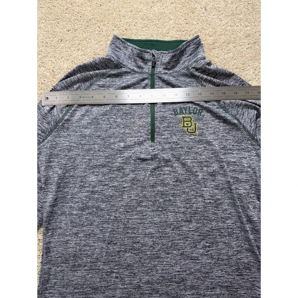 Women's Colosseum Baylor Bears Bikram Lightweight Marled Gray Quarter Zip Size L